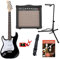 Rocktile Pro ST3 BK RW L Linkshänder E-Gitarren-Set – E-Gitarre für Anfänger – Gitarrenverstärker, Gitarrenständer, Schule, Clip-Stimmgerät und Gitarrengurt – Linkshänder Einsteigermodell