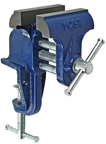 Yost Vises COV-3 Klemmschraubstock | 7,6 cm Backenbreite tragbarer Schraubstock | aus grauem Eisenguss | Blau