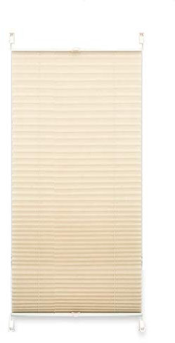 EXKLUSIV HEIMTEXTIL Plissee Verspannt mit Klemmträgern beige Crash 80 x 220 cm