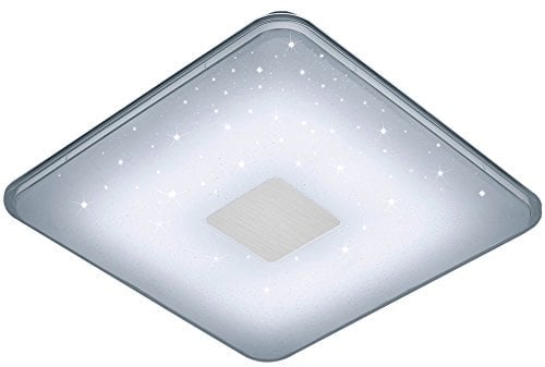 Trio Leuchten LED Deckenleuchte Samurai 628613001, Acryl weiß mit Starlight Effect, inkl. 21.5 Watt LED, Fernbedienung