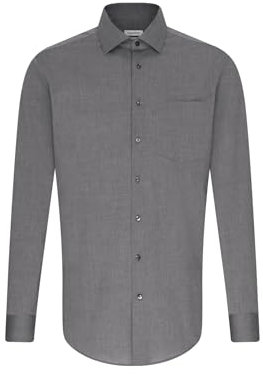 Seidensticker Herren Mens Regular Longsleeve Cotton Business Shirt, Grau, 44 EU