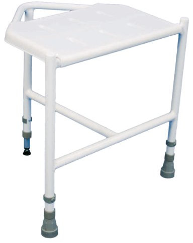 Aidapt Height Adjustable Corner Shower and Bath Stool with Anti Slip Feet, Easy Clean Surface and Drainage Holes. For Elderly, Disabled, Pregnant or Unsteady on their Feet Users