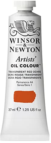Transparent Red Ochre Winsor Newton 37ml Artists Oil Colour Tube Series 1 (647)