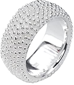 SILBERMOOS Ring Damenring Punkte Pünktchen gepunktet strukturiert sandgestrahlt Sterling Silber 925 Igel