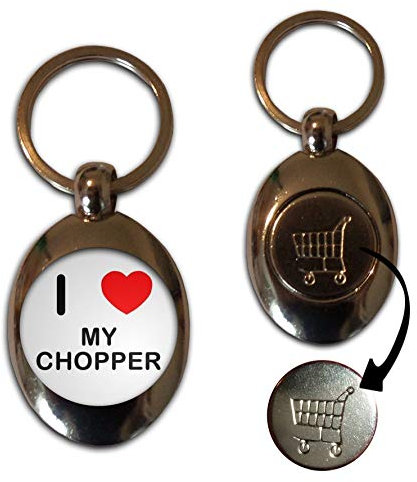 I Love Heart My Chopper - £1/€1 Metal Shopping Coin Token Key Ring