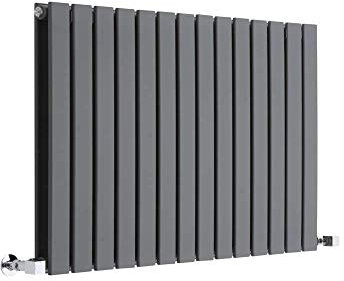 Milano Alpha Anthracite Horizontal Double Flat Panel Radiator - 635mm x 980mm