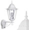 Außenwandleuchte Hongkong m. Bewegungsmelder, Wandlampe aufwärts in antikem Look, Aluguß in Weiß m. Klarglas-Scheiben, Wandleuchte für Terrasse/Hof m. E27-Fassung, Retro/Vintage, ohne Leuchtmittel