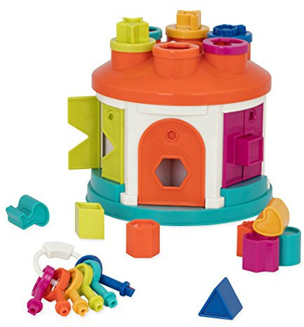 Battat – Maison trieuse de Formes – Jouet pour Trier avec 6 clés et 12 Formes – Enfants de 2 Ans et Plus (14 pièces) BT2622C1Z, Arc-en-Ciel