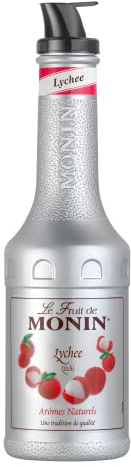 MONIN Le Fruit Lychee - Fruchtpüree Mix 1,0 l | Lychee Fruchtpüree-Mix für Cocktails, Smoothies, Bubble Tea & Mocktails - einfach dosierbar