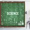ABAKUHAUS Biologie Duschvorhang, Wissenschaft Wort auf Tafel, Stoffliches Gewebe Badezimmerdekorationsset mit Haken, 175 x 220 cm, Grün Braun und Weiß