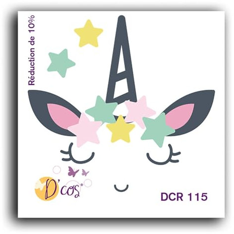 DRAEGER PARIS 1886 DCR115 Happy Days Einhorn-Stanzform, Metall, Rosa, non applicable