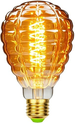 Tianfan Vintage Led Bulbs 4W Dimmable 220/240V Edison Screw E27 Base Specialty Decorative Antique Light Bulb (φ80mm Fruit)