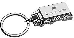 Metall-Schlüsselanhänger LKW mit Gravur / aus hochglänzendem Metall