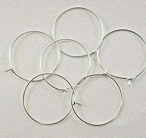 29x25mm Fashion Silver Plated Wine Glass Charm Rings Earring Hoops DIY Gift. (50, 29x25mm)
