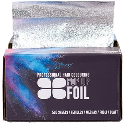 Procare Embossed Silver Hair Foil Pop Up Sheets - 500 Pre-Folded Sheets (130 x 280mm) Professional Grade Large Hair Dressing Hair Foils for Colouring, Highlights & More.