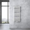 doporro Radiatore da Bagno 120x50cm, Radiatore Piatto Termoarredo da Bagno Riscaldamento Elettrico o da Acqua Calda RHE Portasciugamani in Acciaio, Bianco