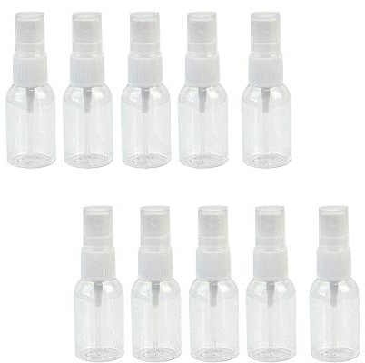 10 botellas pulverizadoras de plástico transparente vacías de 30 ml