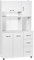 HOMCOM Armoire de Cuisine Multi-rangements 4 Portes 3 tiroirs étagère + Grand Plateau 89L x 39,5l x 168H cm Blanc