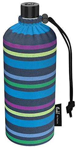 Emil Trinkflasche aus Glas für Mädchen & Jungen isolierte Glasflasche für Schule, Freizeit, Sport: Kinder & Eltern BIO Pastello 0,6l