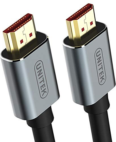 UNITEK 10 Meter HDMI-Kabel (M-M), Ver. 2.0, 4K@60p, Audio-Video I Durchmesser 7,3 mm, 100% Kupfer, High Speed mit Ethernet HDMI Kabel, Monitorkabel, Displaykabel, Schwarz, Aluminiumhüllen