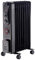 NRG 9 Fin Oil Filled Radiator Electric Heaters with 24 Hour Timer Safety Thermal Cut Off 2KW Black