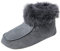Herren & Damen Lammfell Hausschuhe Ibiza Grau Fellschuhe 100% Merino Schaffell Echtleder Bettschuhe Schuhgröße 36