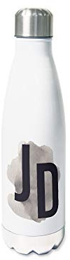 GRAZDesign Trinkflasche Edelstahl 500ml | Deine INITIALEN | Flasche personalisiert Einschulung Geschenk, Thermosflasche Sportflasche Thermo Wasserflasche Kinder/Erwachsene