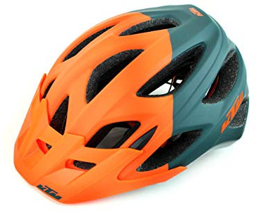 KTM Fahrradhelm orange matt/Petrol matt Factory Character Helm Mit Fidlock Verschluss 54-58 cm