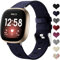 Ouwegaga Stoff Armband Kompatibel mit Fitbit Versa 3/Fitbit Sense 1/2 Armband, Atmungsaktiv Nylon Woven Ersatz Armband Kompatibel mit Fitbit Sense/Versa 3 für Damen Männer, Klein Navy Blau