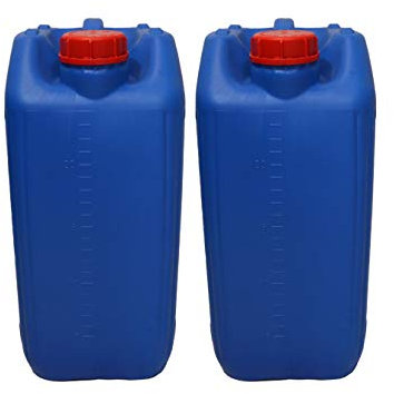 Induna Heavy Duty 25l Water Container Blue X2 / Jerry Can Anti Glug Single Plastic Water Tank/Carrier For Camping With Eco Vent Design & Bpa Free Food Grade Materials 25 Litres
