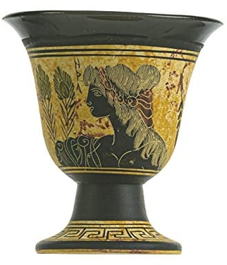 BeautifulGreekStatues Pythagoras Tasse der Gerechtigkeit altgriechische Göttin Hera handbemalt Keramik 0.5 Liter nutzbar