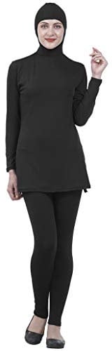 Musuly Schwarzer Burkini Badeanzug Mit Schleier (46)