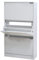 BAKAJI Zapatero de Madera MDF con 3 Puertas para Zapatos abatibles, Asas retráctiles, Doble Profundidad, tamaño Compacto, Delgado, 63 x 24 x 115 cm, Entrada de casa (Blanco fresinado)
