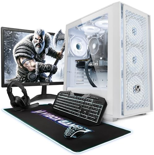 Vibox V-28 Gaming PC Bundle • AMD Ryzen 5 5500 6-Core • Nvidia RTX 3050 6GB • 16GB RAM • 500GB SSD • Windows 11 • 23 Monitor • WiFi