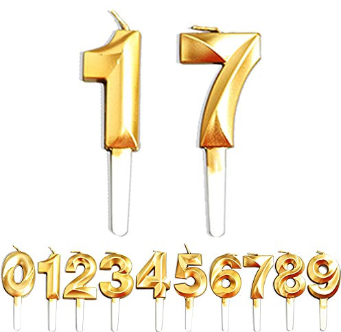 Geburtstag Zahl Kerzen, 1/7/17/71 Jahre alt Geburtstags Dekoration, Gold Nummer Geburtstagskuchen kerzen, Kuchen Dekoration für Geburtstag Party Hochzeit Jahrestag Abschlussfeier Feier Lieferungen