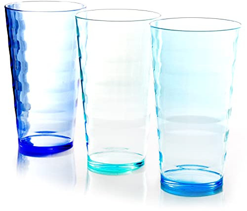 Youngever 9 Paquetes 600ML Vasos de Plástico pare Agua, Vasos Irrompibles Plástico (Fold)