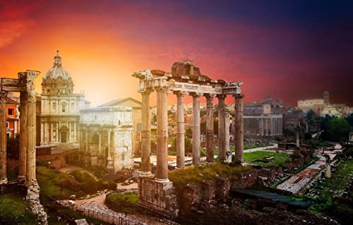 LHJOYSP Geschenke für Jungen 3D Puzzle 1000 Teile Stadt Sonnenuntergang Rom Italien Vatikan Forum Romanum 75x50cm