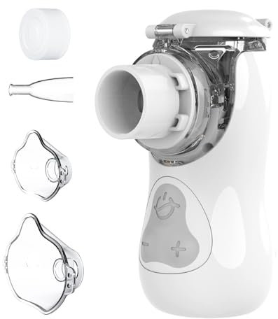 FEELLIFE Inhalationsgerät Kinder Baby, Inhalator Erwachsene Kinder, Vernebler Inhaliergerät Kinder, Nebulizer Inhalator Leiser Unter 25 dB, Tragbar Inhalationsgerät Effektiv bei Atemwegserkrankungen