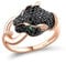 Santuzza Panther Ring Leopard Head Black Spinel 14K Rose Gold Plated Sterling Silver Ring for Women (8.5)