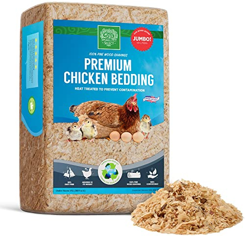 Small Pet Select Pine Shavings Chicken Bedding, Chicken Coop Bedding, Wood Shavings, Great for Hen Nesting Boxes and Chick Brooders, 141L
