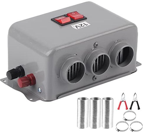 Ejoyous 12V Car Heater for Campervan, Auto Heater Fan Defogger Defroer Warmer Winter Fast Heater Warmer Frost Removing Noise, 600W-800W 3 Hole Windshield Defroster Car Heater