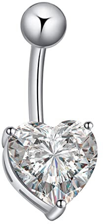 Skcess Bauchnabel Fakepircings, Bauchnabel Pricing Silber Kupfer Herzschliff Zitronenquarz