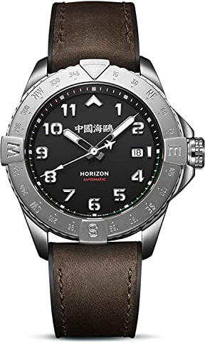 SEA-GULL New Seagull Watch Horizon Skyline Serie Kompass Pilot Herrenuhr Luftfahrt Chronograph Mechanische Uhr 1123 für Herren, Armband