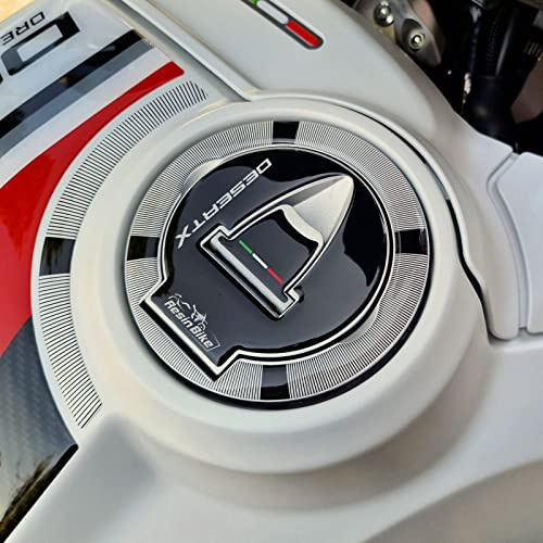 Resin Bike Motorcycle 3D Stickers Compatible with Ducati DesertX 2022-2026. Tank Cap Protection from Bumps and Scratches. Resin Stickers - Gadget Moto Motorcycle Accessories