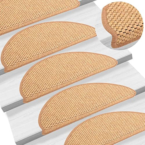 INLIFE Treppenmatten Selbstklebend Sisal-Optik 15 STK. 65x25 cm Orange-6877