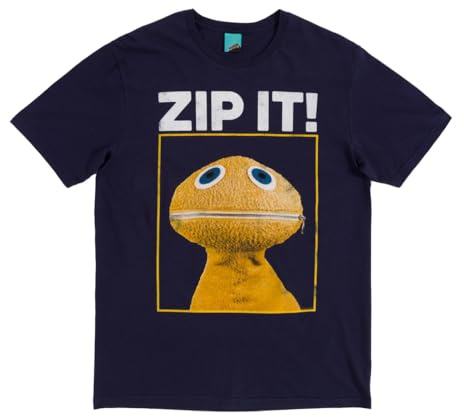 TruffleShuffle Unisex Zippy Zip It T-Shirt Navy | Non-Fading | 100% Cotton for 80s TV Fans