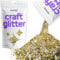 Hemway Craft Glitter - Gold Silver | 100g Multi Size Metallic Sequin Flakes for Resin & Epoxy Crafts | Supplies for Tumblers, Cards, Jewellery, Candle, Hair, Face, Body & Nail Art