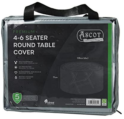 Ascot Premium 4-6 Seater Round table cover - 128 (Dia.) X 71(H) cm Modern Grey