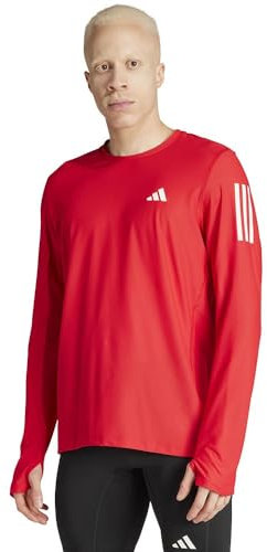 adidas Men's Own The Run Long Sleeve Tee, Better Scarlet, L