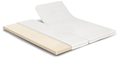 Meisterschlaf Split Latex Topper 240x200 cm – 7 cm hoch – 20% Naturlatex RG 65 – mittelweich – Oeko-TEX® Standard 100 – Tencel™ Lyocell 3D Doppeltuch-Bezug waschbar – Made in Germany